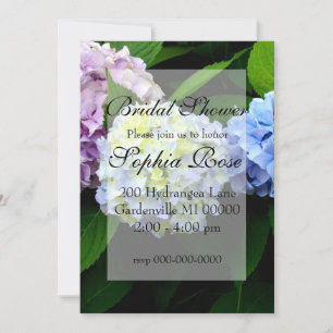 Elegant hydrangea floral wedding invitation