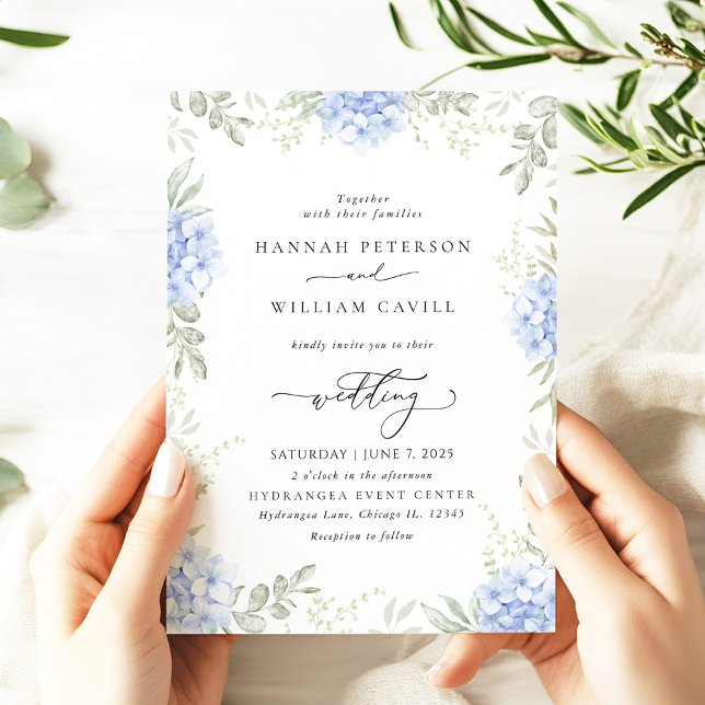 Elegant Hydrangea Floral Wedding Invitation (Creator Uploaded)