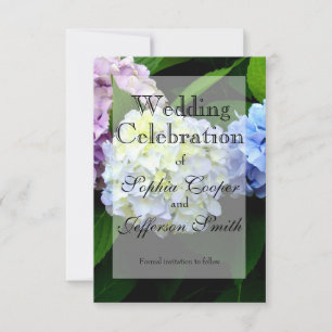 Elegant hydrangea floral wedding save the date