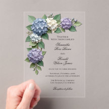 Elegant Hydrangea Flowers Acrylic Wedding
