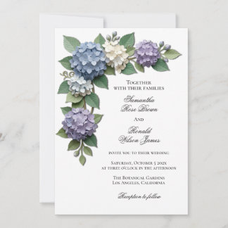 Elegant Hydrangea Flowers Wedding Invitation