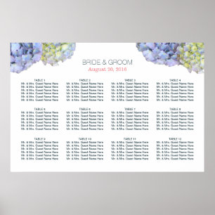 Elegant Hydrangea Flowers Wedding Seating Chart