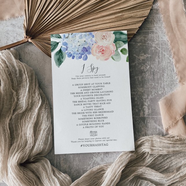 Elegant Hydrangea I Spy Photo Scavenger Hunt Game Flyer (Creator Uploaded)