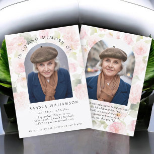 Elegant Hydrangea Memorial Photo Announcement