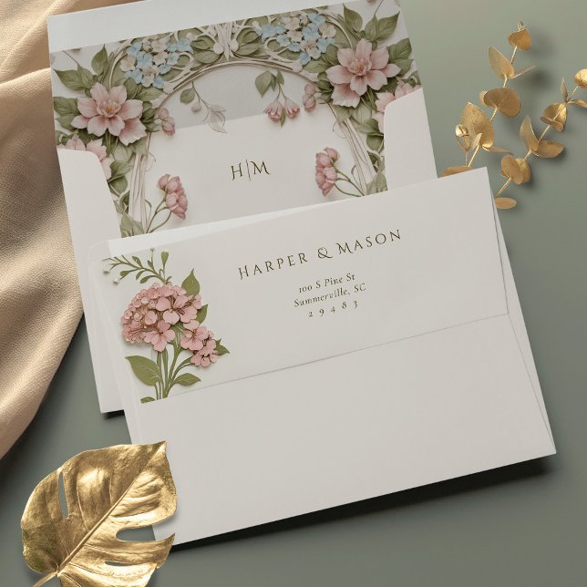 Elegant Hydrangea Wedding Envelope (Creator Uploaded)
