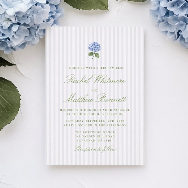 Elegant Hydrangea Wedding Invitation (Creator Uploaded)