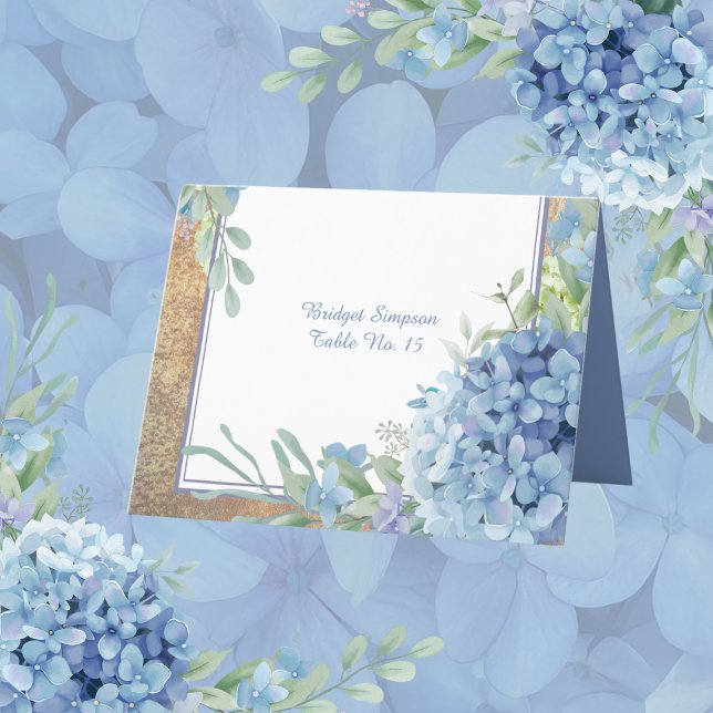 Elegant Hydrangea Wedding Typography guest card (Creator Uploaded)