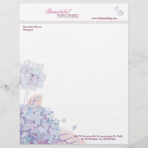Elegant Hydrangeas Aesthetician Business Letterhead