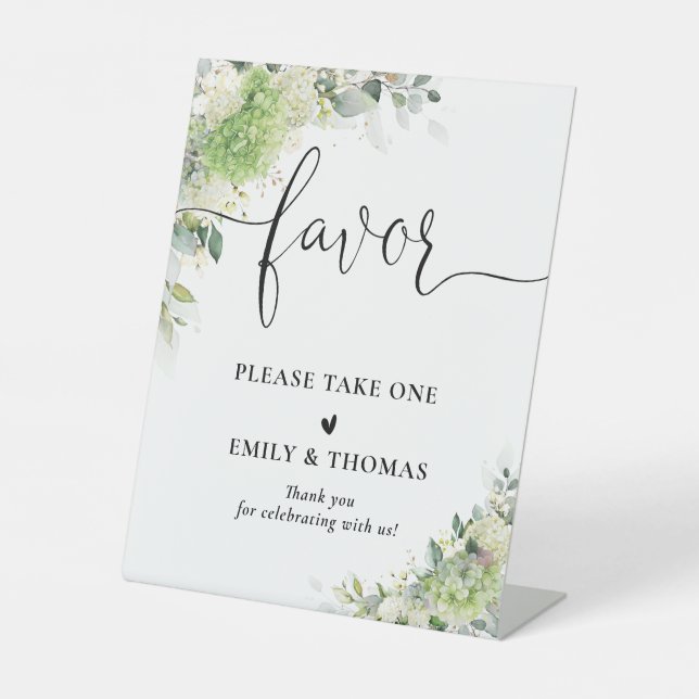 Elegant Hydrangeas Bridal Shower  Favour Sign (Front)