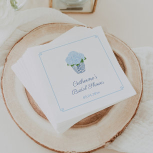 Elegant Hydrangeas Ginger Jar Baby Shower Party Napkin
