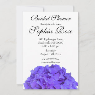 Elegant Hydrangeas Lavender purple Bridal shower Invitation