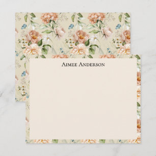 Elegant Hydrangeas Peonies Floral Pattern Frame Card