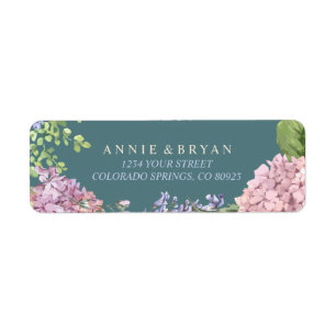 Elegant Hydrangeas Return Address Label