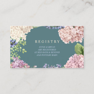 Elegant Hydrangeas Wedding Registry Cards