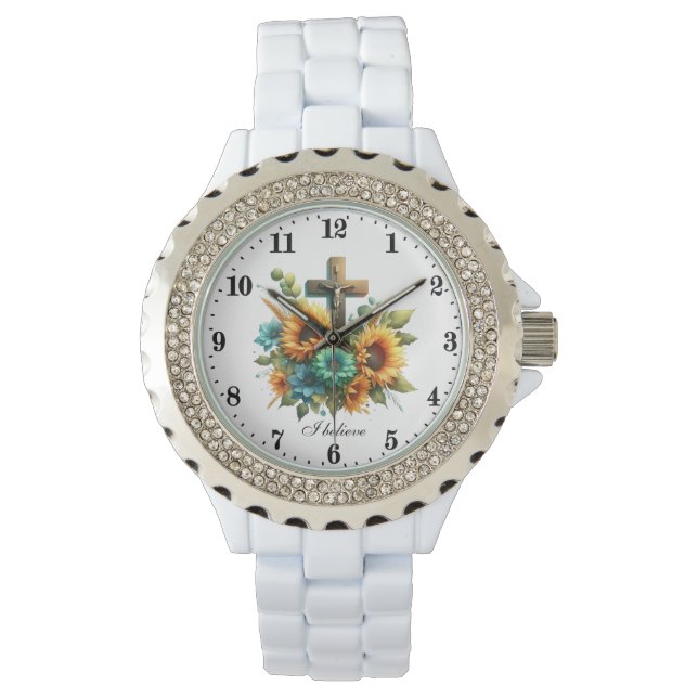 Elegant I believe Cross Religious  Watch (Front)