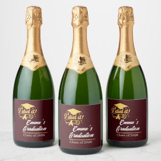 ELegant I did it Success Graduation Party  Sparkling Wine Label