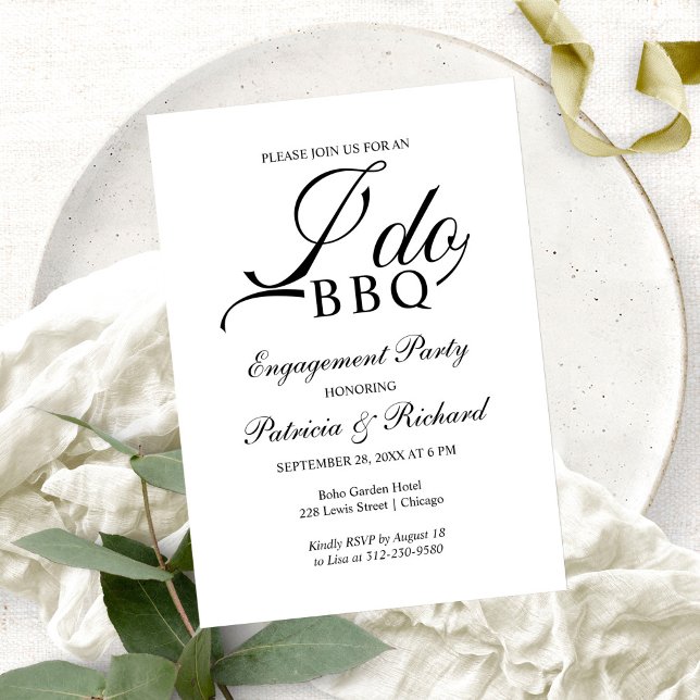  Elegant I DO BBQ Engagement Party Invitation (Creator Uploaded)