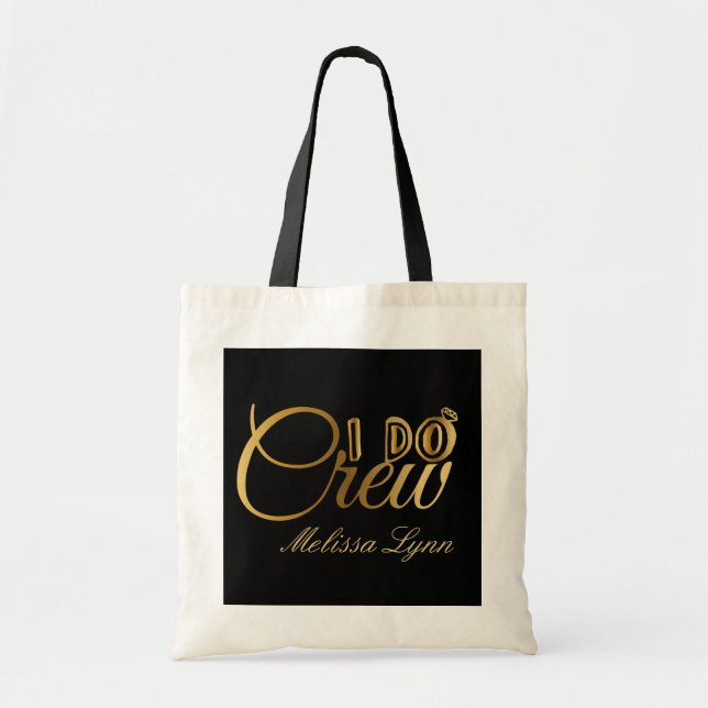 elegant I do crew personalise Wedding Tote Bag (Front)