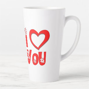 Elegant I Love You Ceramic   Minimalist Red  Latte Mug