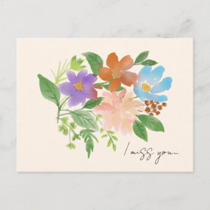 elegant “I Miss You” postcard