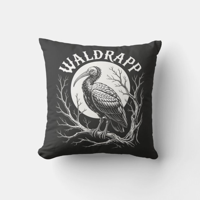 Elegant Ibis – Monochrome Wildlife - endangered  Cushion (Front)