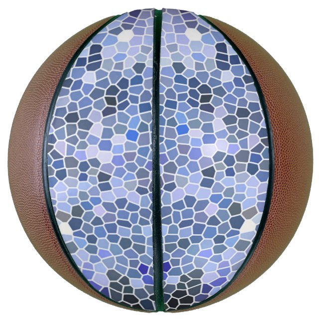Elegant ice blue mosaic, modern basketball (Vertical)