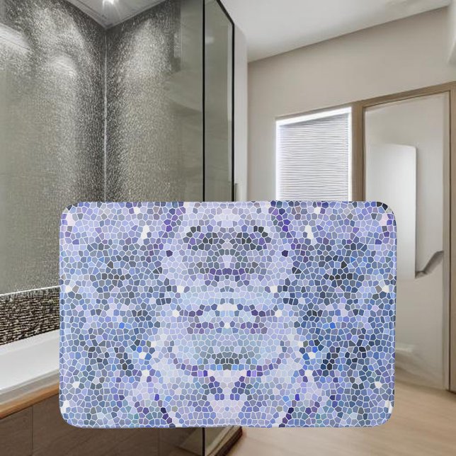 Elegant ice blue mosaic, modern bath mat (Creator Uploaded)