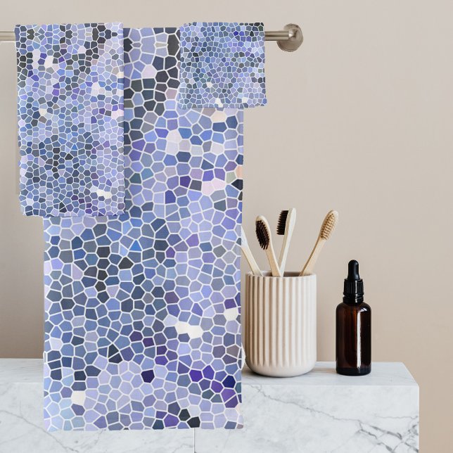 Elegant ice blue mosaic, modern  bath towel set (Creator Uploaded)