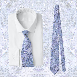 Elegant ice blue mosaic, modern tie