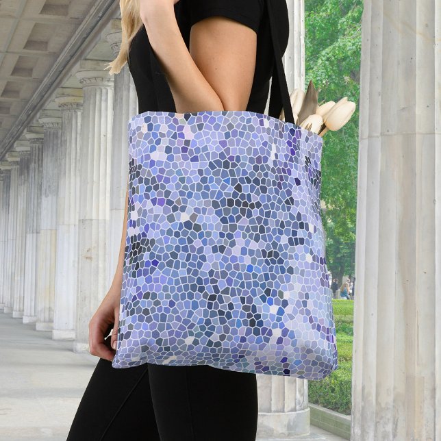 Elegant ice blue mosaic, modern tote bag (Creator Uploaded)