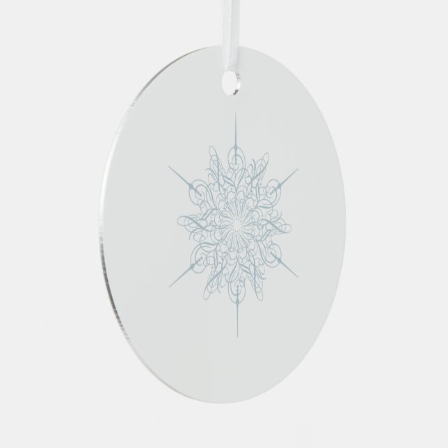 Elegant Ice Blue Snowflake Christmas Metal Tree Decoration (Front Right)