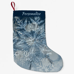 Elegant Ice Crystal Snowflake Christmas Holiday Small Christmas Stocking