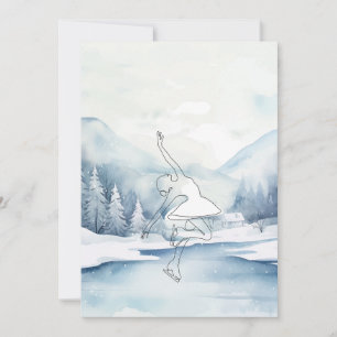 Elegant Ice Skater in Winter Wonderland Invitation