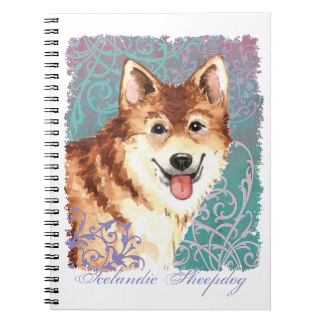 Elegant Icelandic Sheepdog Notebook (Front)