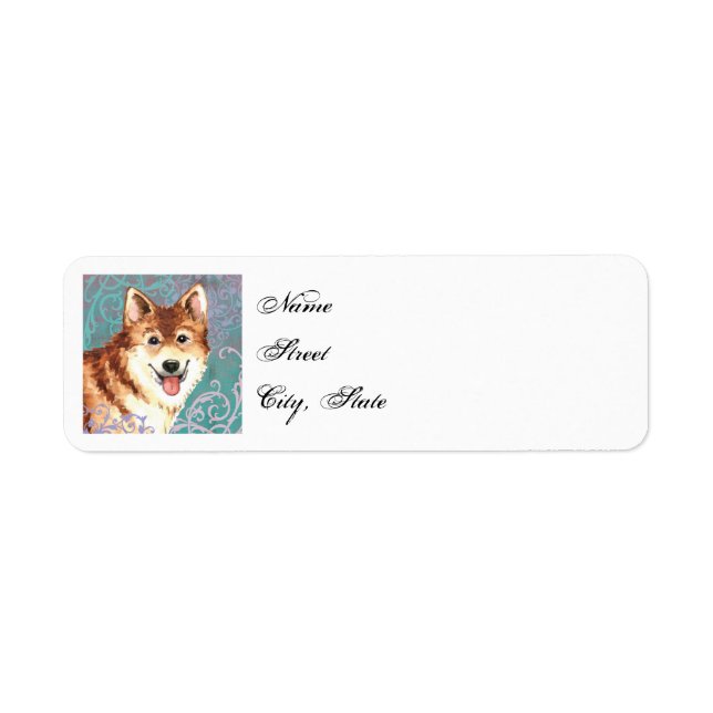 Elegant Icelandic Sheepdog Return Address Label (Front)