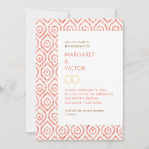 Elegant Ikat pattern Wedding Invitation