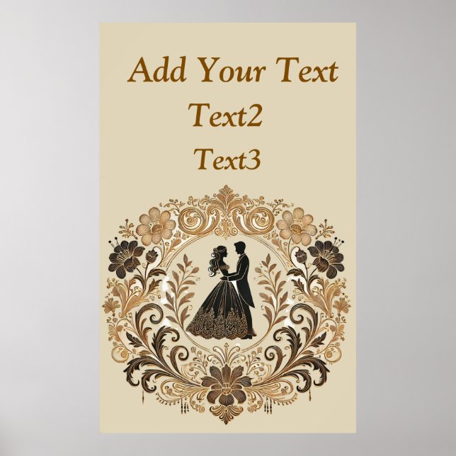 Elegant Illustrative Wedding Design Poster (Front)