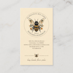 Elegant Ilustrated Beekeeper Apiary Business Card