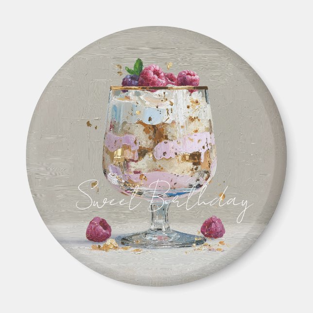 Elegant Impasto Raspberry Dessert   Magnet (Front)