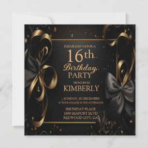 Elegant In Black Invitation