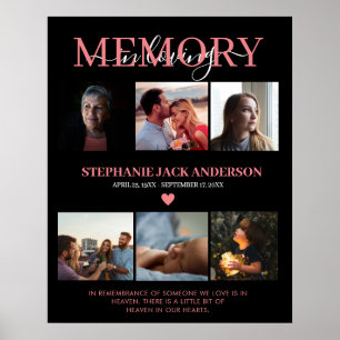 Elegant In Loving Memory 6 Photo Collage Memorial Poster