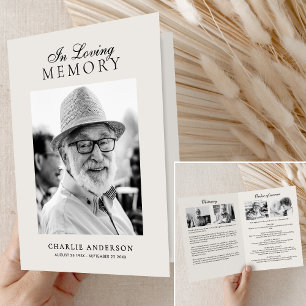 Elegant In Loving Memory 7-Photo Memorial Program