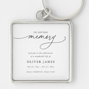 Elegant in Loving Memory Celebration of Life Key Ring