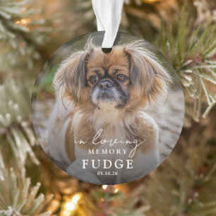 Elegant In Loving Memory Dog Memorial Photo Ornament