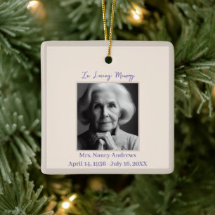 Elegant In Loving Memory Funeral Memorial Ceramic Ornament