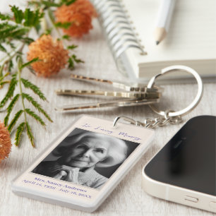 Elegant In Loving Memory  Funeral Memorial Key Ring