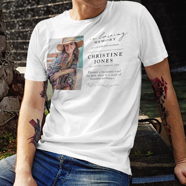 Elegant In Loving Memory Memorial Funeral Tribute T-Shirt (Creator Uploaded)