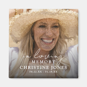 Elegant In Loving Memory Memorial Tribute Photo Magnet