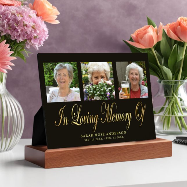 Elegant In Loving Memory Photo Collage Plaque (Creator Uploaded)