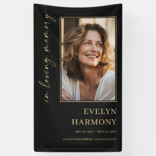 Elegant in Loving Memory Photo Funeral Banner